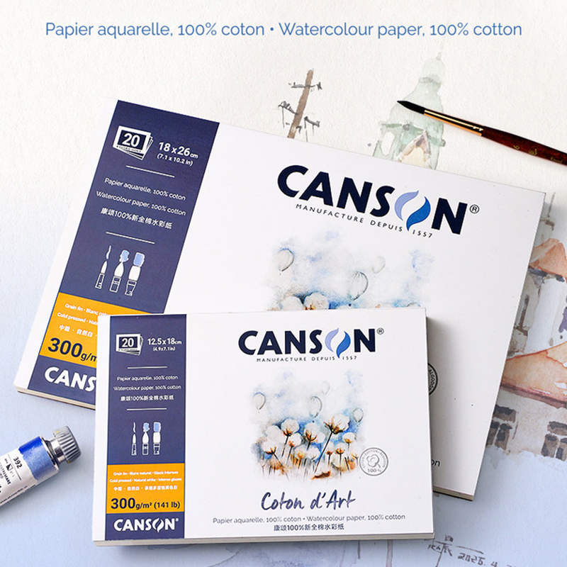 Stationery Books - Cuaderno de acuarela cuadrado de grano