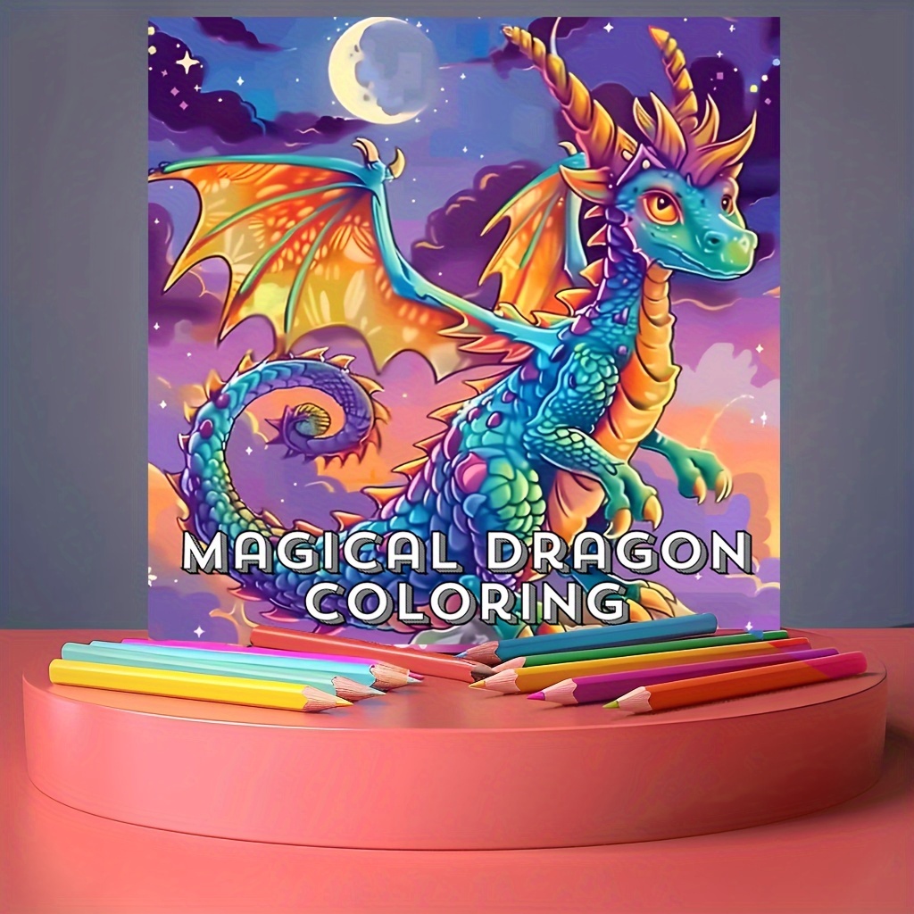 Adult Coloring Book Stress Relief - 1 libro para colorear de dragón