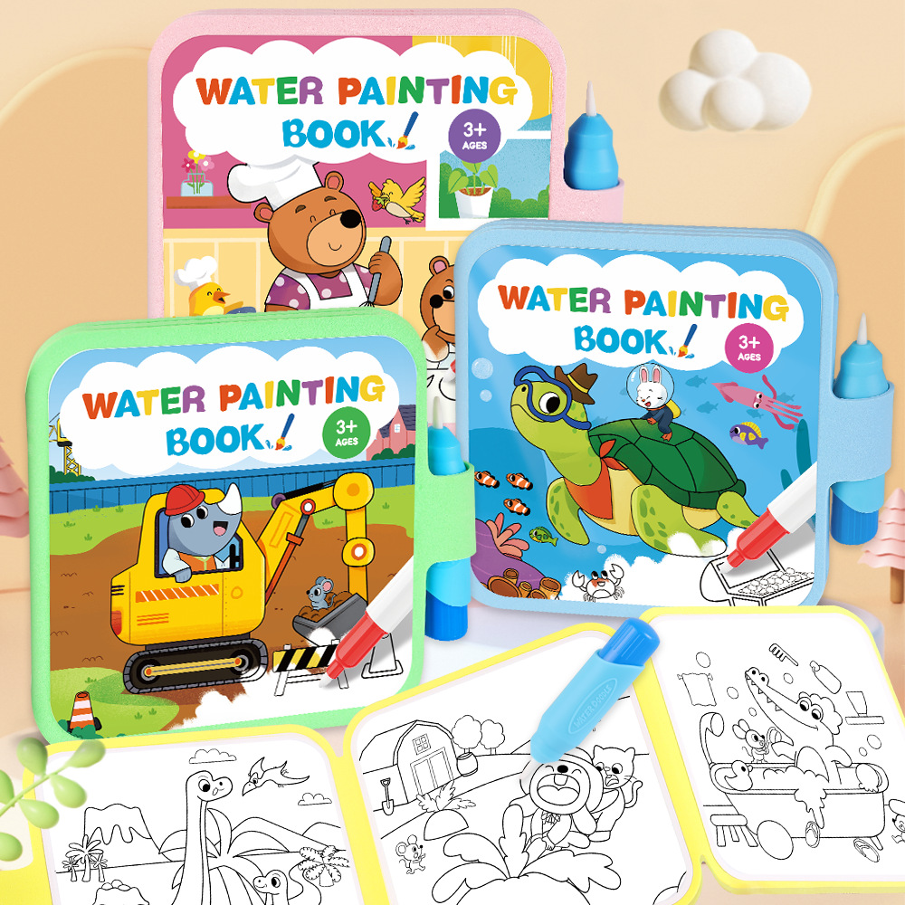 Reusable Water Magic Coloring Book - Libro de Pintura Mágica con Agua